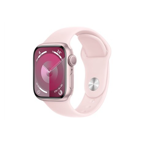 Apple Series 9 (GPS) Inteligentny zegarek Wykonany w 100% z aluminium pochodzącego z recyklingu Jasnoróżowy 41 mm Odbiornik Appl